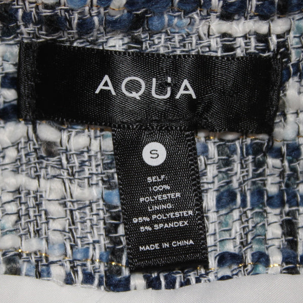 Aqua Jacket NEW $128 Sz S Navy Blue White Silver Buttons 100% Polyester Jacket