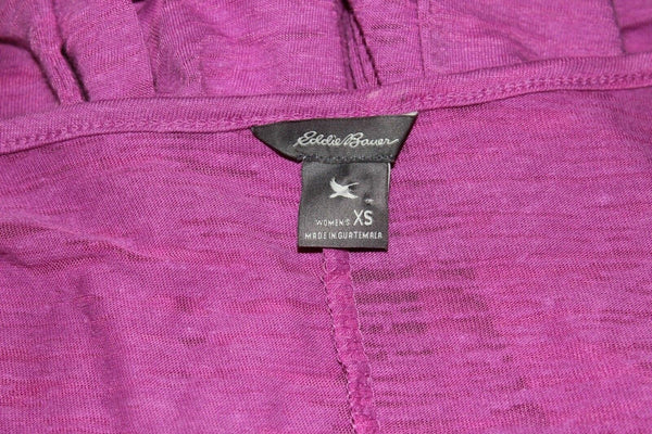 Eddie Bauer NEW $50 Sz XS Pink Magenta Poly Cotton Blend Cross Wrap Boho Top