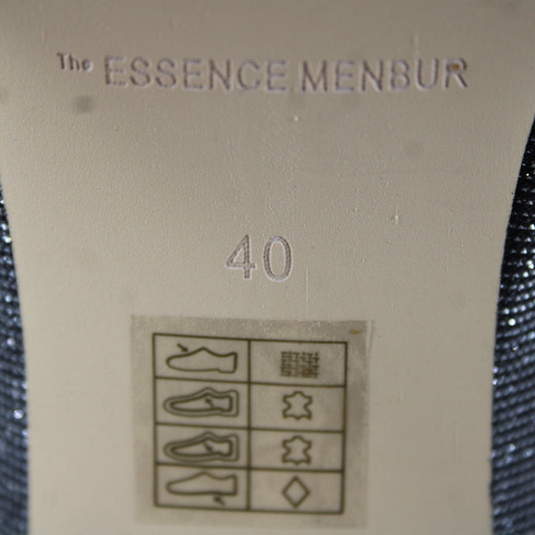 The Essence Menbur NEW Sz 40 Silver Fabric Upper Synthetic Sole 3.5" Heels