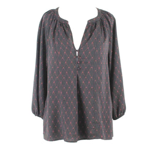 Joie NEW Sz S Black Pink 100% Polyester Blouse Top
