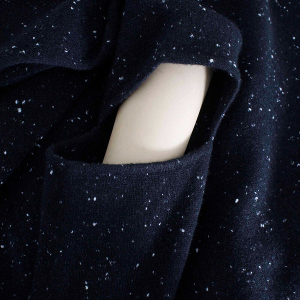 Monrow Sz S Black White Pullover Cold Elbow Knit 100% Cashmere Sweater