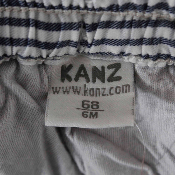 Kanz NEW Sz 6Mo Gray White Plaid Snaps Elastic Waist Cotton Boys Pant