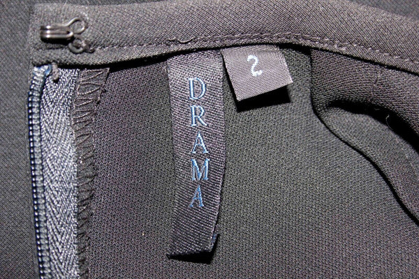 Drama Sz 2 Black Slim Ruffle Bottom Hi Lo Unlined Skirt