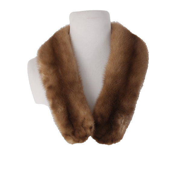 Mink Scarf Vintage Sz One Size Brown Autumn Haze Mink Fur 35" Clip On Scarf