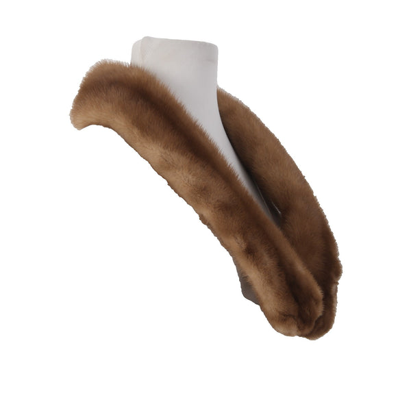 Mink Scarf Vintage Sz One Size Brown Autumn Haze Mink Fur 35" Clip On Scarf