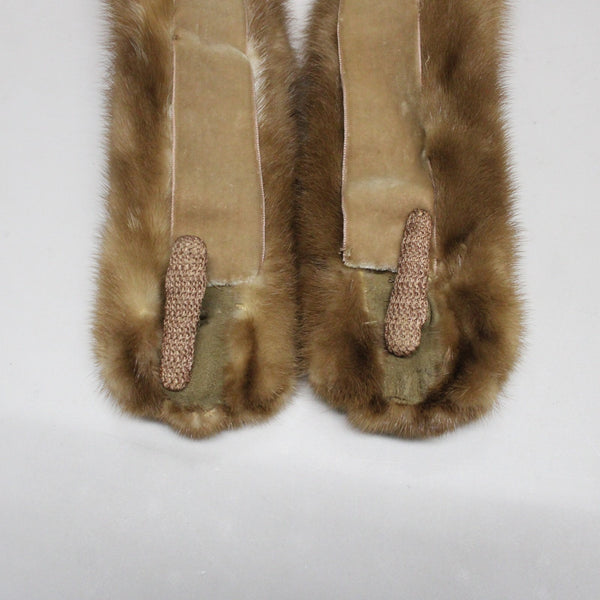 Mink Scarf Vintage Sz One Size Brown Autumn Haze Mink Fur 35" Clip On Scarf