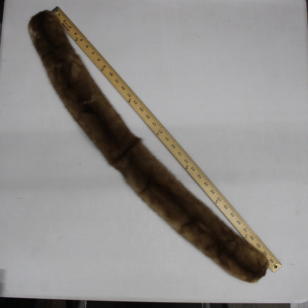 Mink Scarf Vintage Sz One Size Brown Autumn Haze Mink Fur 35" Clip On Scarf