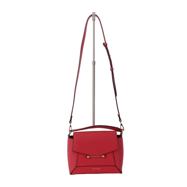 Strathberry Purse 10 x 8 x 5 Raspberry Pink Gold Hardware Leather Purse