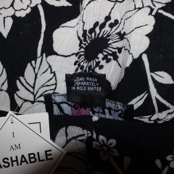 Lotus Dress NEW Sz 2X Black White Floral Unlined Sleeveless 100% Rayon Dress