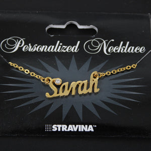 SARAH NEW Goldtone Rhinestone Accent 14.5" w 4.5" Multi Ring Ext Necklace