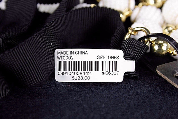 J Crew NEW $128 OS Black White Gold 2 Strand Round Beads Dangle Necklace