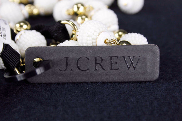 J Crew NEW $128 OS Black White Gold 2 Strand Round Beads Dangle Necklace