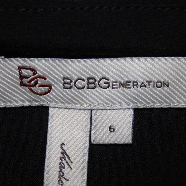 BCBGeneration Dress Sz 6 Black Halter Knee Length Polyester Spandex Dress