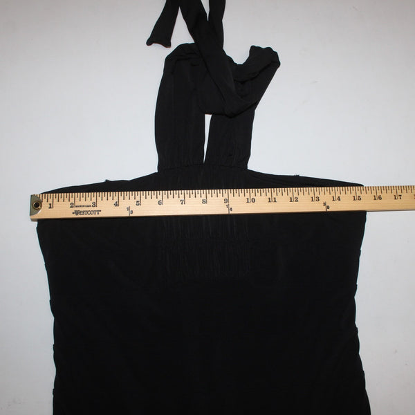 BCBGeneration Dress Sz 6 Black Halter Knee Length Polyester Spandex Dress