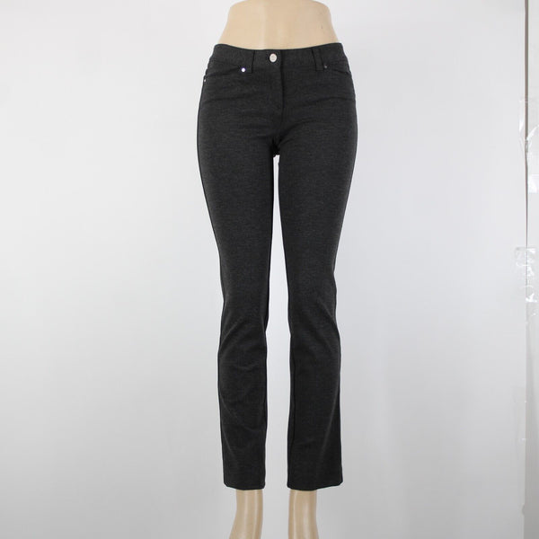 White House Black Market NEW $78 Sz 2R x 31 Gray Slim Ponte Pockets Viscose Pant