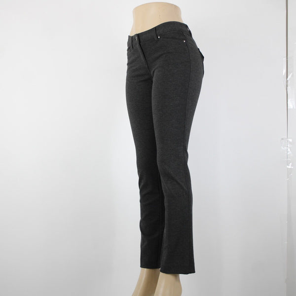 White House Black Market NEW $78 Sz 2R x 31 Gray Slim Ponte Pockets Viscose Pant