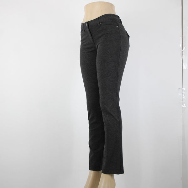 White House Black Market NEW $78 Sz 2R x 31 Gray Slim Ponte Pockets Viscose Pant