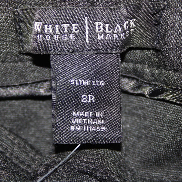White House Black Market NEW $78 Sz 2R x 31 Gray Slim Ponte Pockets Viscose Pant