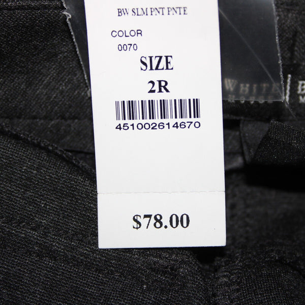 White House Black Market NEW $78 Sz 2R x 31 Gray Slim Ponte Pockets Viscose Pant
