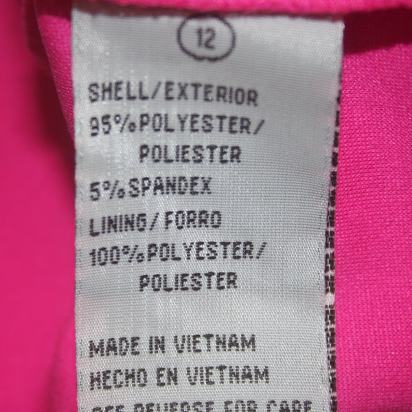 Shelby Palmer Dress Sz 12 Pink One Shoulder Ruffles Polyester Spandex Dress