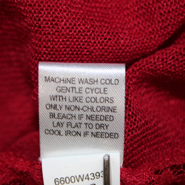 One World Live And Let Live NEW Sz XL Red Lace Belted Aysmm Rayon Wrap Sweater