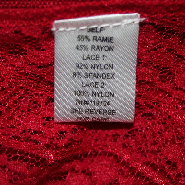One World Live And Let Live NEW Sz XL Red Lace Belted Aysmm Rayon Wrap Sweater