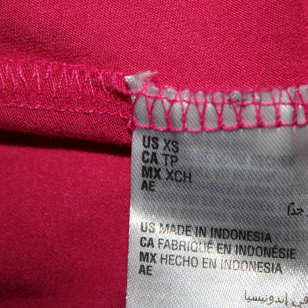 JM Collection NEW $35 Tees Sz XS Berry Haze Pink Asymmetrical Rayon Spandex Top