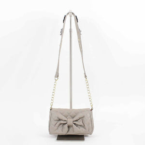 Betsy Johnson Taupe 5.5 X 8 X 2 Flower Detail Studs Rhinestones Bow Purse