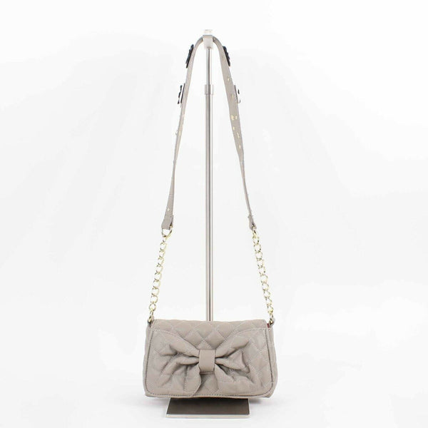Betsy Johnson Taupe 5.5 X 8 X 2 Flower Detail Studs Rhinestones Bow Purse