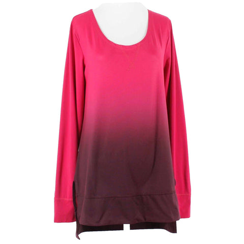 Maurices In Motion Sz M Magenta Ombre Long Sleeve AW Top