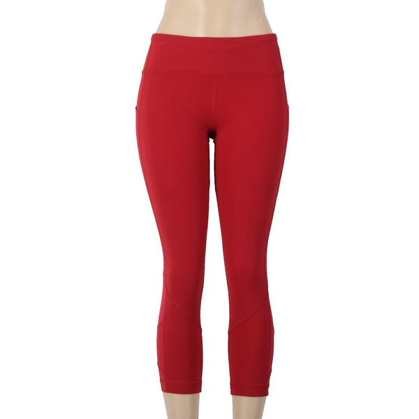 Lululemon AW Capri Pant Sz 6 x 22 Red Pull On Mid Calf No Fabric Label AW Capri