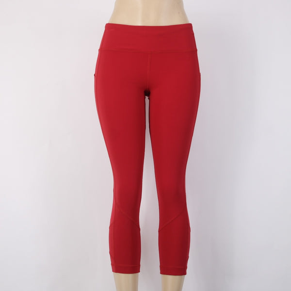 Lululemon AW Capri Pant Sz 6 x 22 Red Pull On Mid Calf No Fabric Label AW Capri