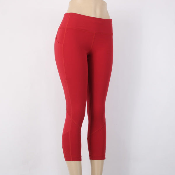 Lululemon AW Capri Pant Sz 6 x 22 Red Pull On Mid Calf No Fabric Label AW Capri