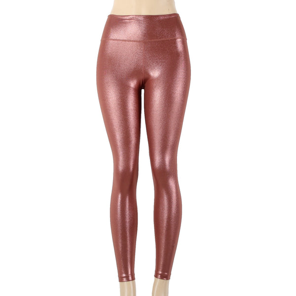 Nike NEW $85 Sz S x 25 Pink Gold Metallic Pull On Mid Rise Poly Spandex AW Pant
