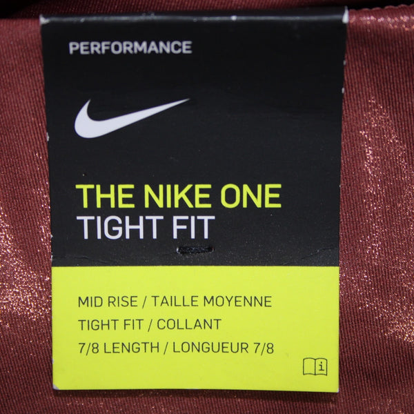Nike NEW $85 Sz S x 25 Pink Gold Metallic Pull On Mid Rise Poly Spandex AW Pant