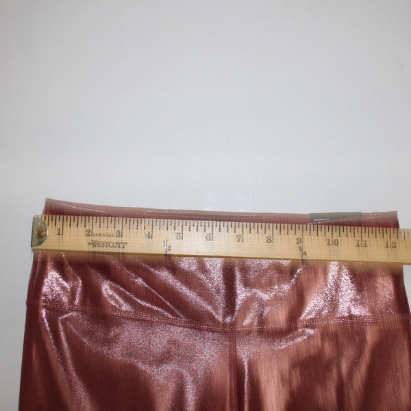 Nike NEW $85 Sz S x 25 Pink Gold Metallic Pull On Mid Rise Poly Spandex AW Pant