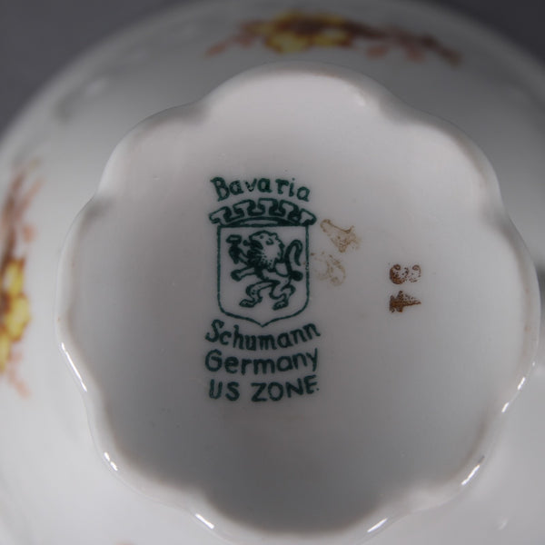 Flint Ridge Porcelain Teacup With Saucer White Yellow Multi Teacup With Saucer