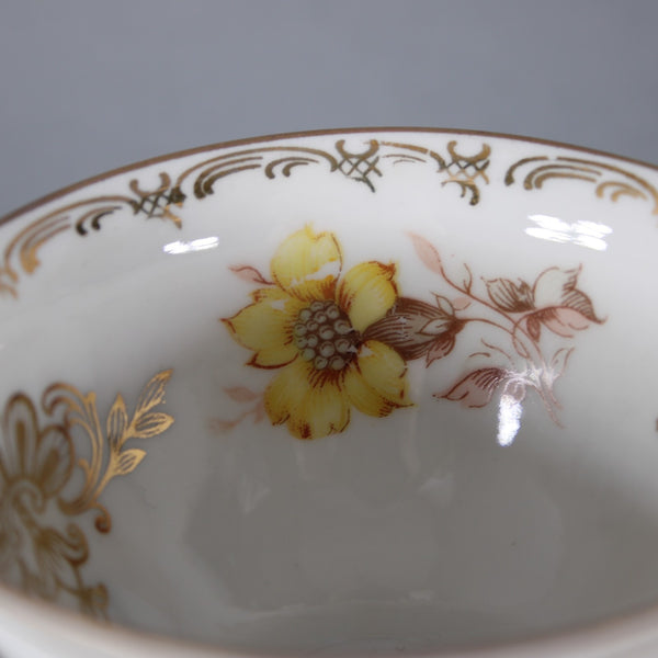 Flint Ridge Porcelain Teacup With Saucer White Yellow Multi Teacup With Saucer