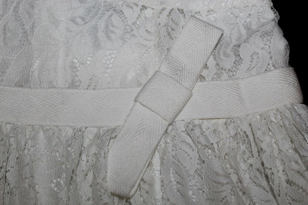 Tracy Reese Sz 2 White Lace Overlay Slip Nylon Blend Fit n Flare Dress
