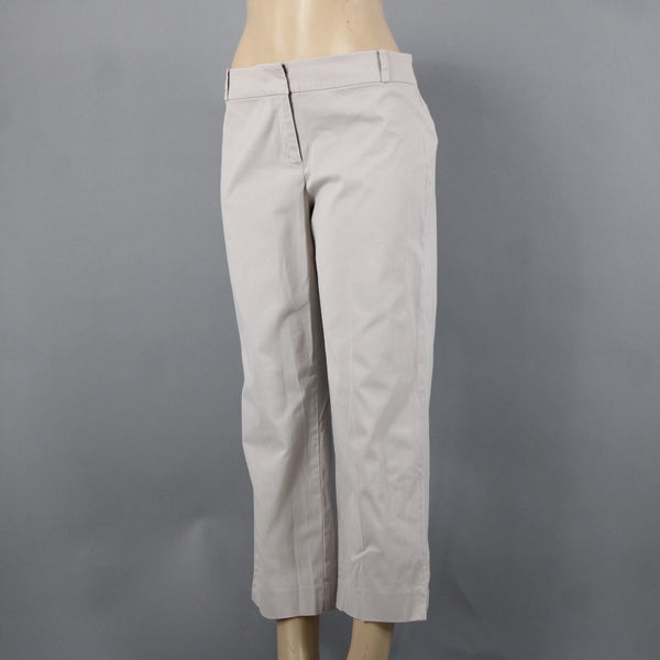 Talbots Signature Sz 8 x 24 Beige Tan Straight Cotton Spandex Capri Pant