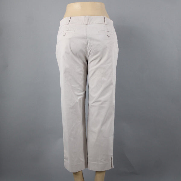 Talbots Signature Sz 8 x 24 Beige Tan Straight Cotton Spandex Capri Pant