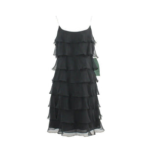 Morgan Nites NEW Sz 8 Black Lined Tiered Ruffled 100% Poly Acetate Dress