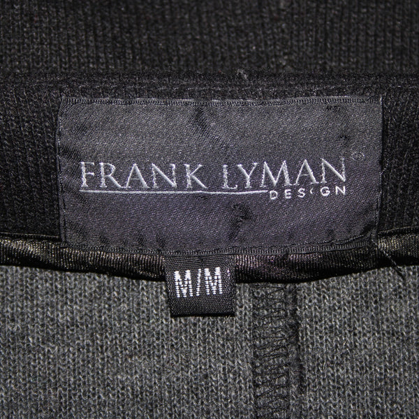 Frank Lyman Sz M Black Gray Pockets Faux Fur Poly Wool Acrylic Jacket