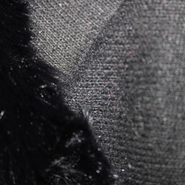 Frank Lyman Sz M Black Gray Pockets Faux Fur Poly Wool Acrylic Jacket