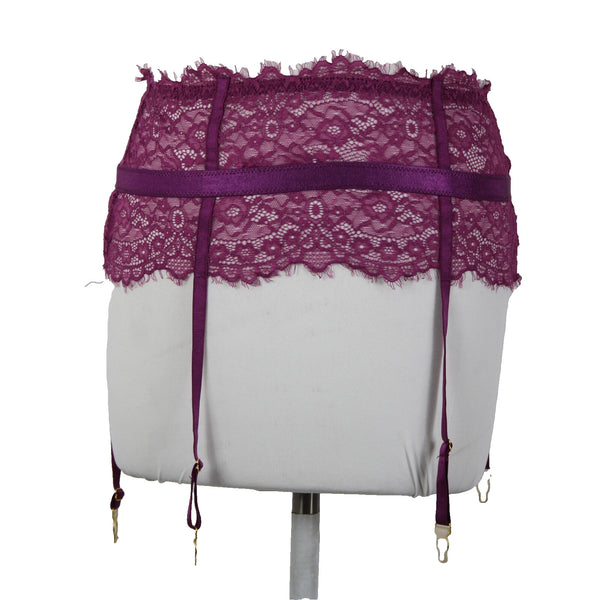 Empress Mimi NEW Sz M Purple Gold Lace Polyamide Elastane Garter Belt