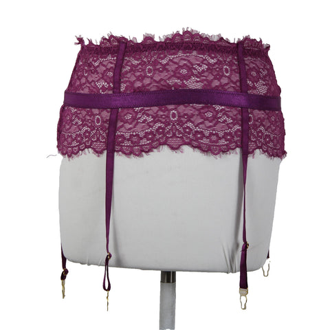 Empress Mimi NEW Sz M Purple Gold Lace Polyamide Elastane Garter Belt