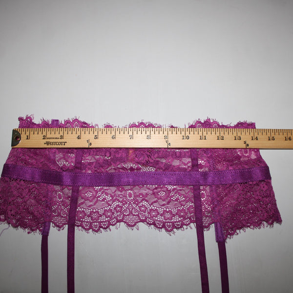 Empress Mimi NEW Sz M Purple Gold Lace Polyamide Elastane Garter Belt