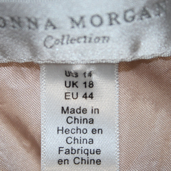 Donna Morgan Dress Sz 14 Light Pink One Shoulder Gathered Lined 100% Poly Dress