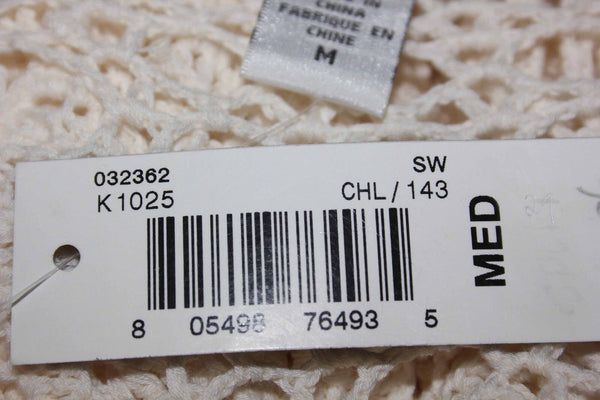 Laundry NEW $198 Sz M Cream Cotton Blend Crochet Bohemian Belted Wrap Jacket