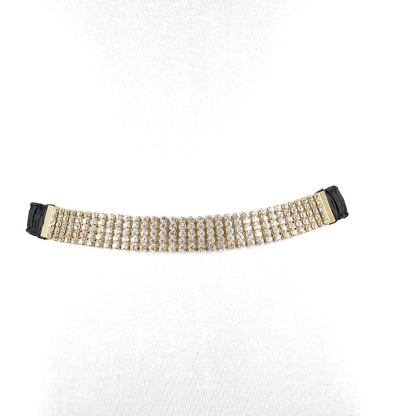 Christine Alexander NEW $125 Sz L Gold Crystal Topaz Hinge Buckle 40" Belt